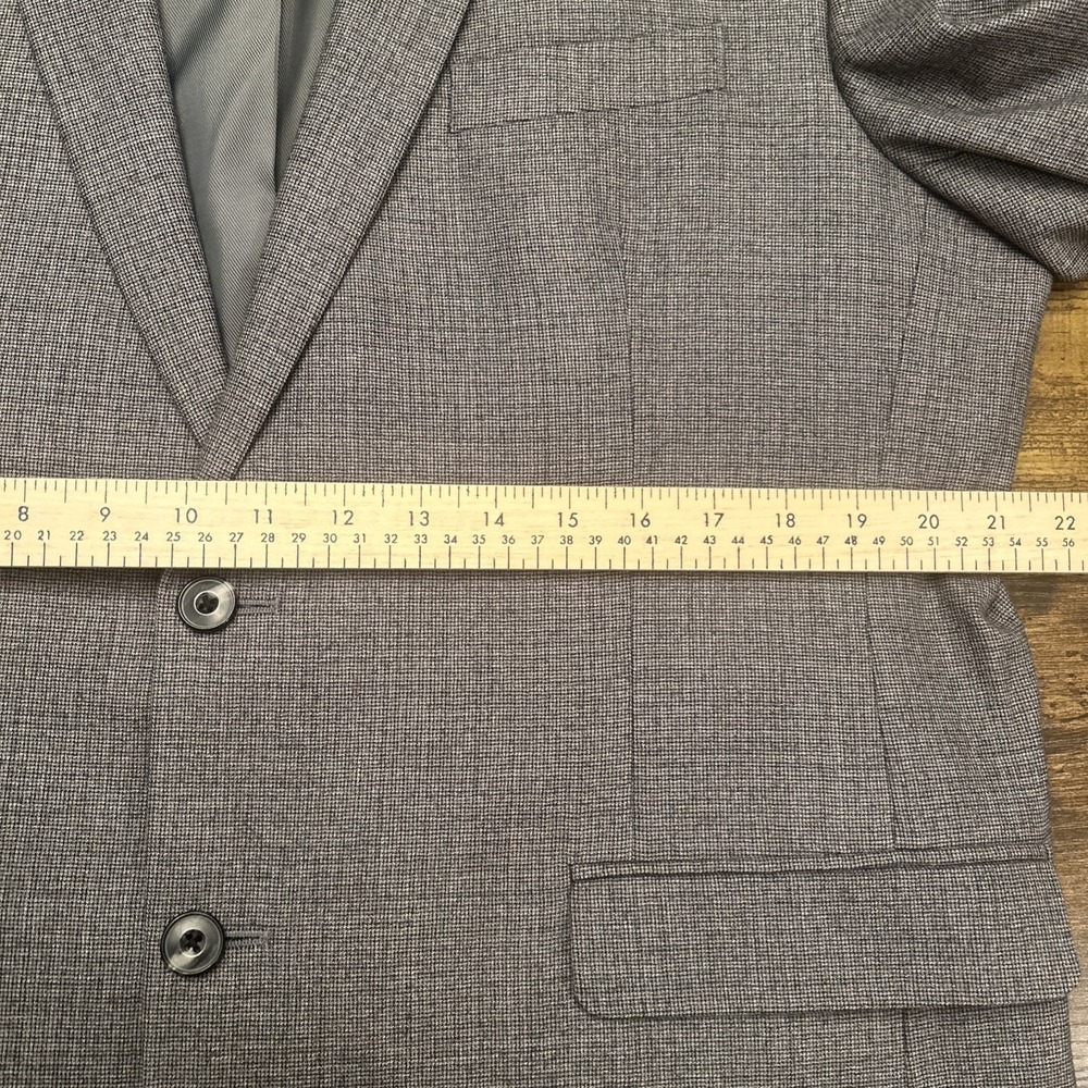 Jos. A. Bank 1905 Collection Grey Wool Blazer Sport Coat Mens 46R Micro Check - Picture 12 of 12
